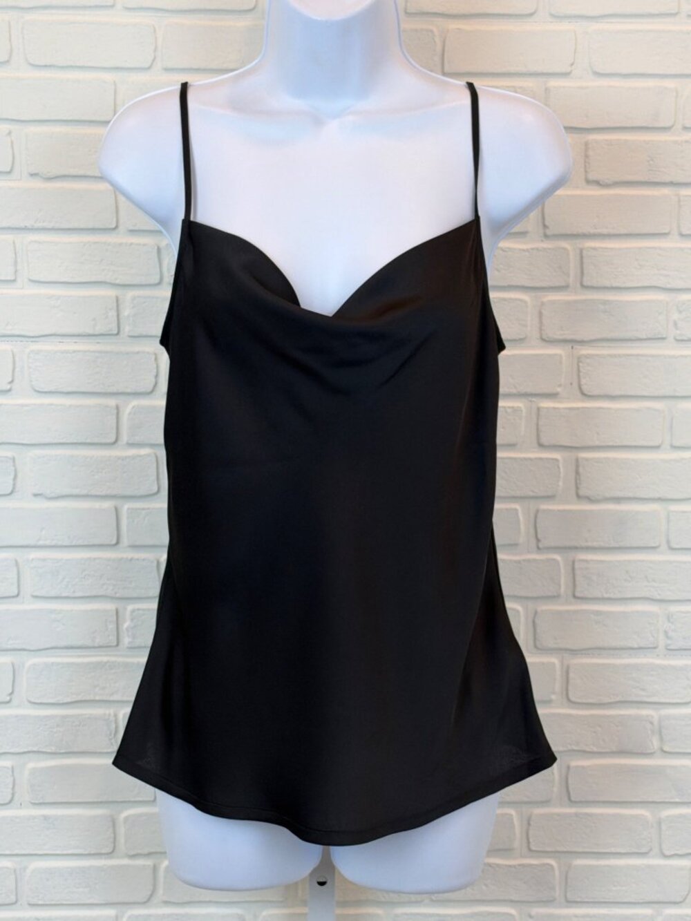 Express Cowl Neck Camisole Black Satin Tank Small
